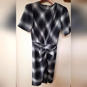 Isabel Marant Womens Wool Blend Short Sleeve Knee-length Plaid Dress Size 34 (2)